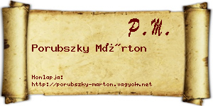 Porubszky Márton névjegykártya