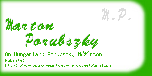 marton porubszky business card